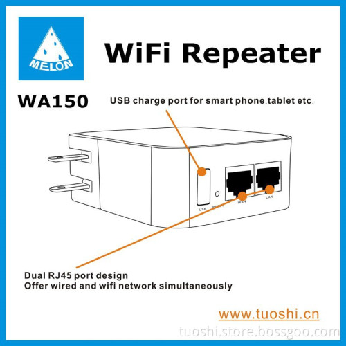 Indoor wall plug 150Mbps wifi repeater